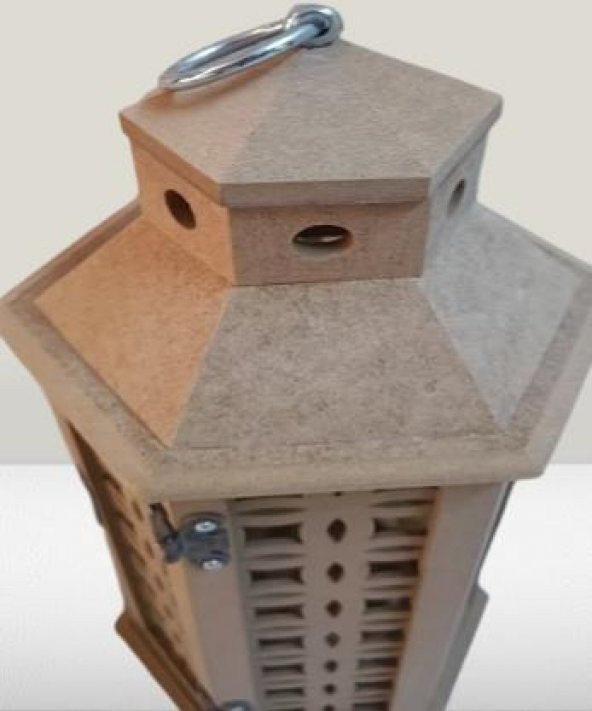 Hobi Adn 90232 Dekoratif Fenerlik MDF CNC HAM Kesim Klipsli Antik Menteşe El Yapı - 5