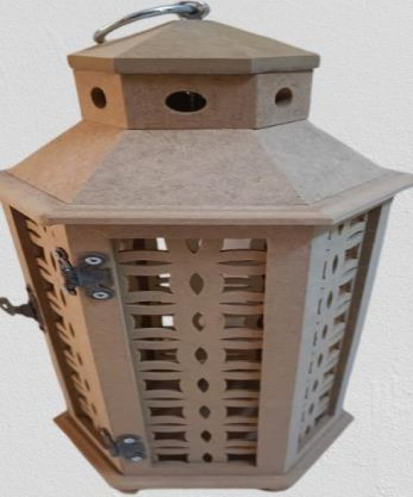 Hobi Adn 90232 Dekoratif Fenerlik MDF CNC HAM Kesim Klipsli Antik Menteşe El Yapı - 6