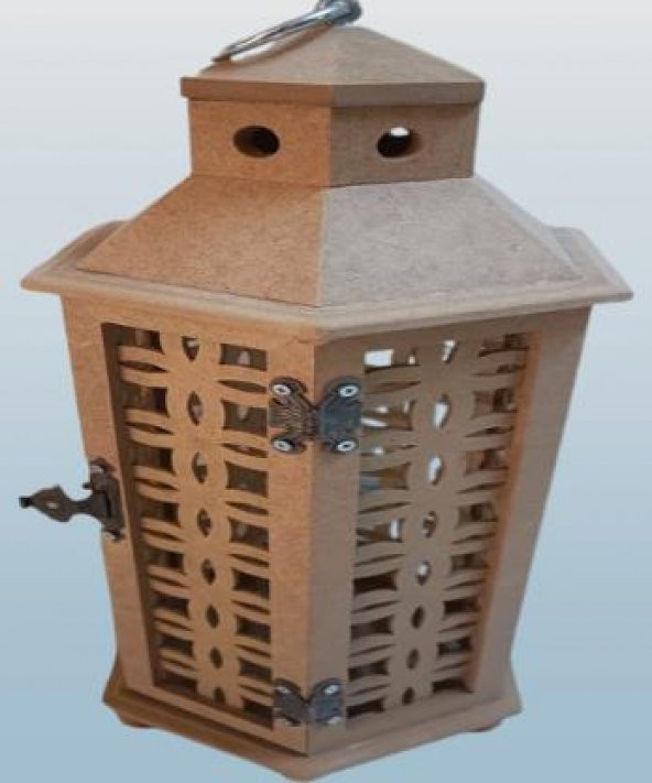 Hobi Adn 90232 Dekoratif Fenerlik MDF CNC HAM Kesim Klipsli Antik Menteşe El Yapı - 7