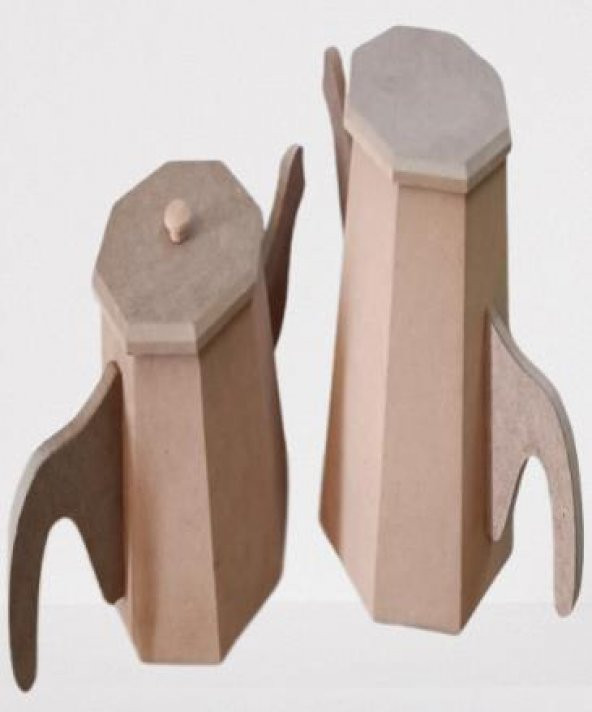Hobi Adn 90229 Dekoratif Çaydanlık CNC Kesim Ahşap MDF HAM MODEL El Yapım - 2