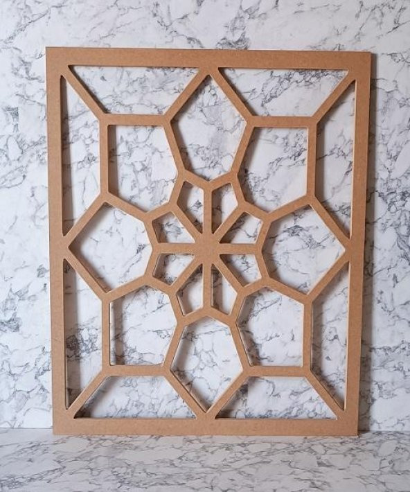 Hobi Adn 90230 Dekoratif Çerçeve Çiçek Motifli Ahşap MDF HAM CNC Kesim El Yapım - 5