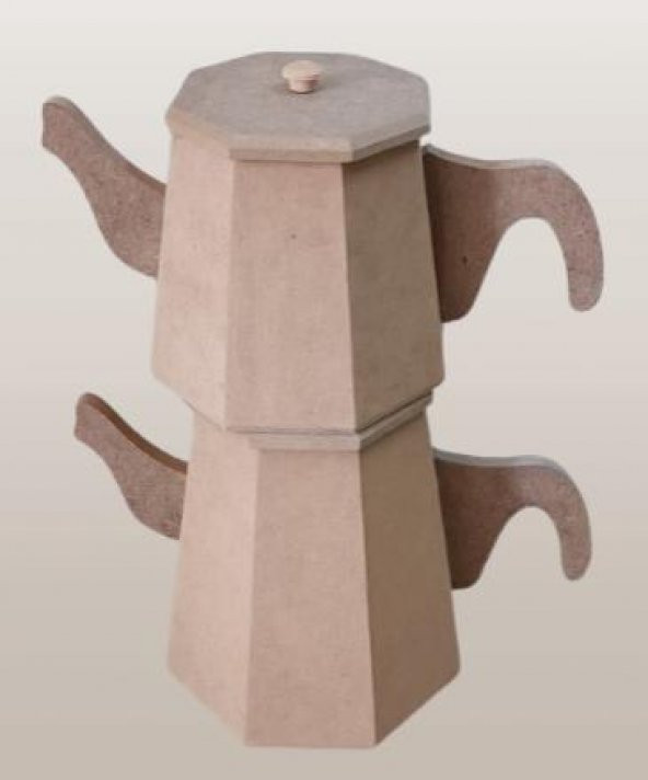 Hobi Adn 90229 Dekoratif Çaydanlık CNC Kesim Ahşap MDF HAM MODEL El Yapım - 4