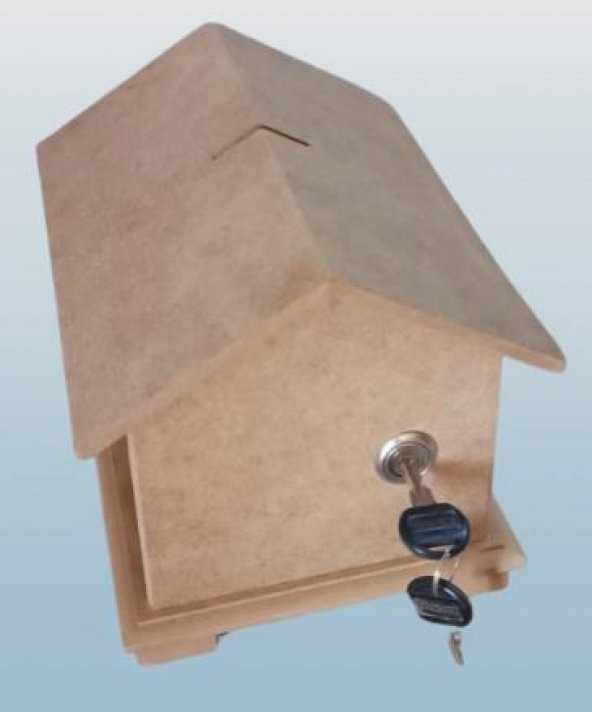 Hobi Adn 90228 Dekoratif Bahşiş Kutusu Kumbara MDF HAM CNC Kesim MODEL El Yapım