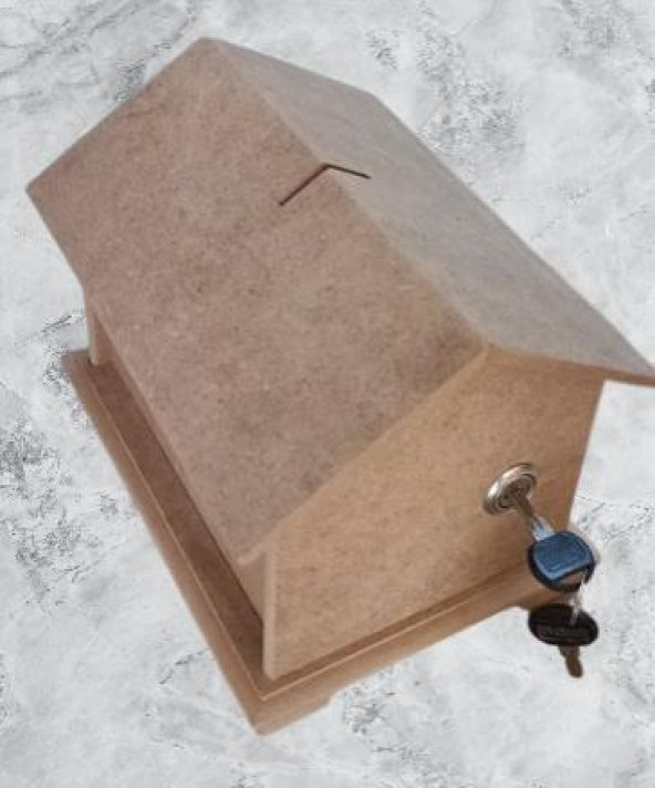 Hobi Adn 90228 Dekoratif Bahşiş Kutusu Kumbara MDF HAM CNC Kesim MODEL El Yapım - 3