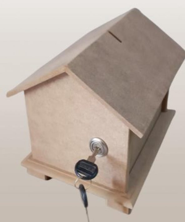 Hobi Adn 90228 Dekoratif Bahşiş Kutusu Kumbara MDF HAM CNC Kesim MODEL El Yapım - 4