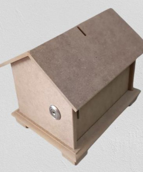 Hobi Adn 90228 Dekoratif Bahşiş Kutusu Kumbara MDF HAM CNC Kesim MODEL El Yapım - 5