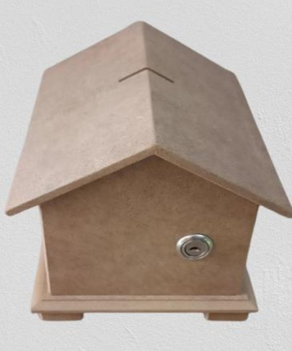 Hobi Adn 90228 Dekoratif Bahşiş Kutusu Kumbara MDF HAM CNC Kesim MODEL El Yapım - 6