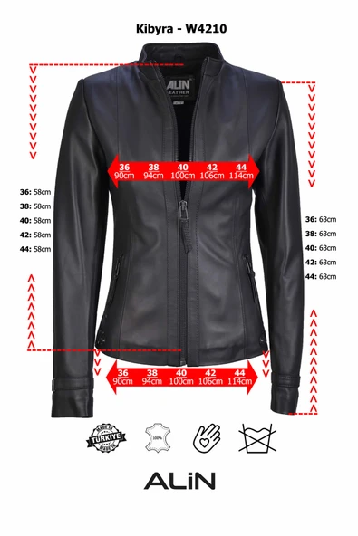 Kibyra Siyah Fit Hakiki Deri Ceket Kadın - 3