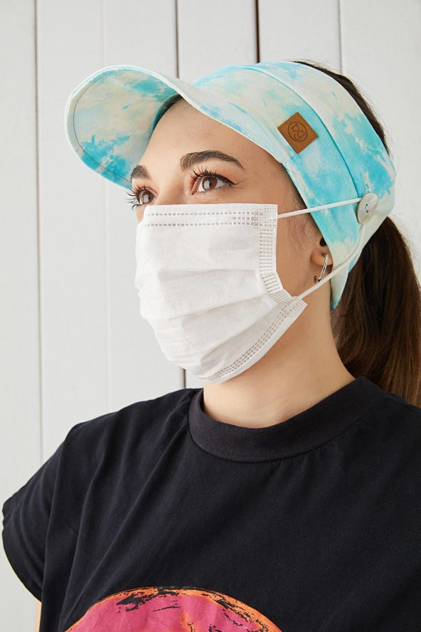 Batik Yetişkin Genç Maske Takılabilir Tenis Yazlık vizör spor şapka yumuşak pamuklu Penye - 2