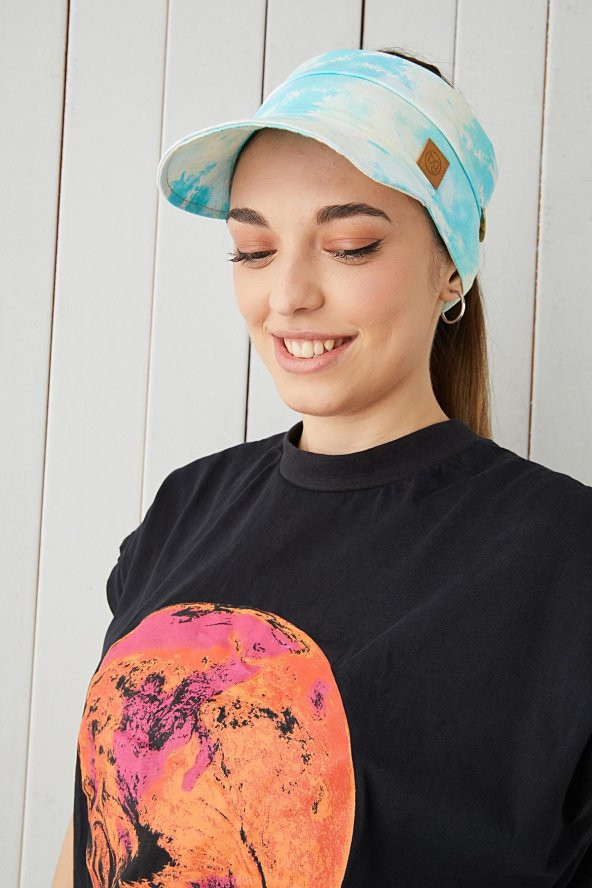 Batik Yetişkin Genç Maske Takılabilir Tenis Yazlık vizör spor şapka yumuşak pamuklu Penye - 4