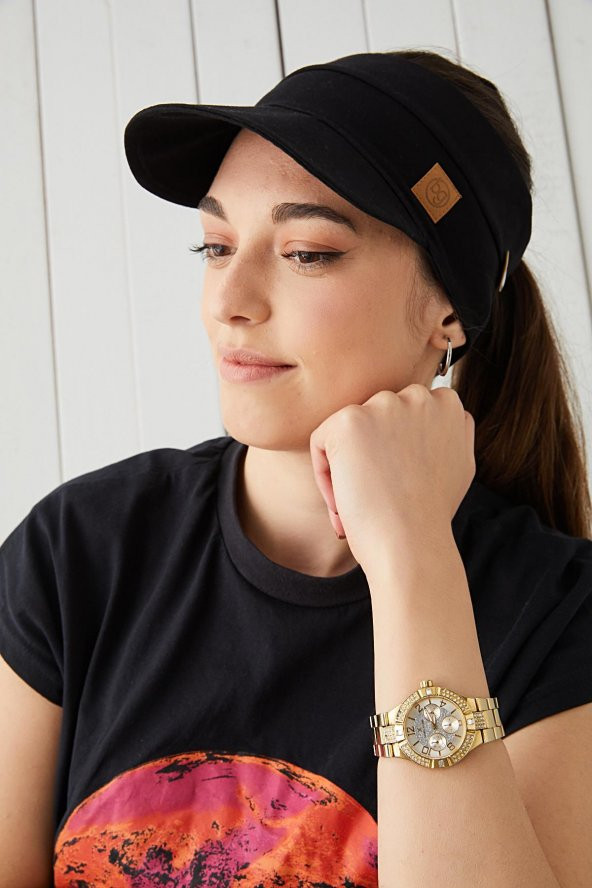 Siyah Yetişkin Genç Maske Takılabilir Tenis Yazlık vizör spor şapka yumuşak pamuklu Penye - 3