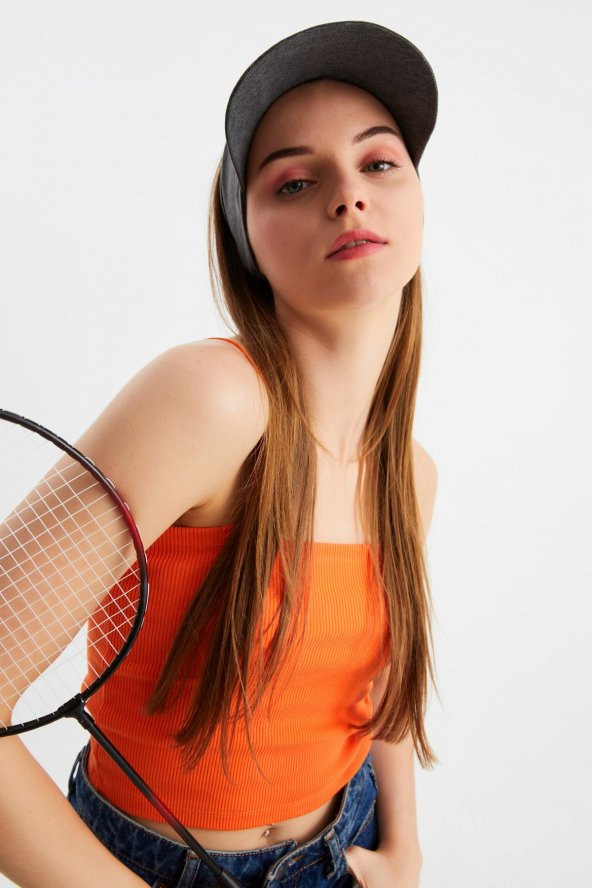 Kadın Füme UV Korumalı Katlanabilir Üstü Açık Yumuşak Siperli %100 Pamuklu Penye Tenis Vizör Şapka - 4