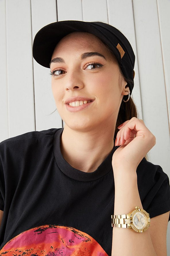 Siyah Yetişkin Genç Maske Takılabilir Tenis Yazlık vizör spor şapka yumuşak pamuklu Penye - 4