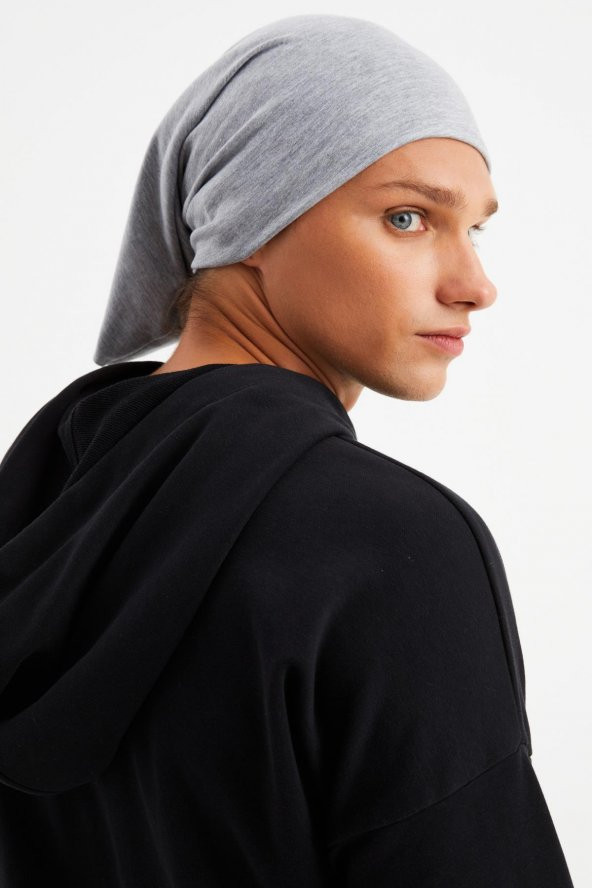 Açık Gri Erkek 4 fonksiyonlu Koruyucu  Pamuklu, Esnek, Terletmez, Bandana, Boyunluk, Buff, Maske - 7