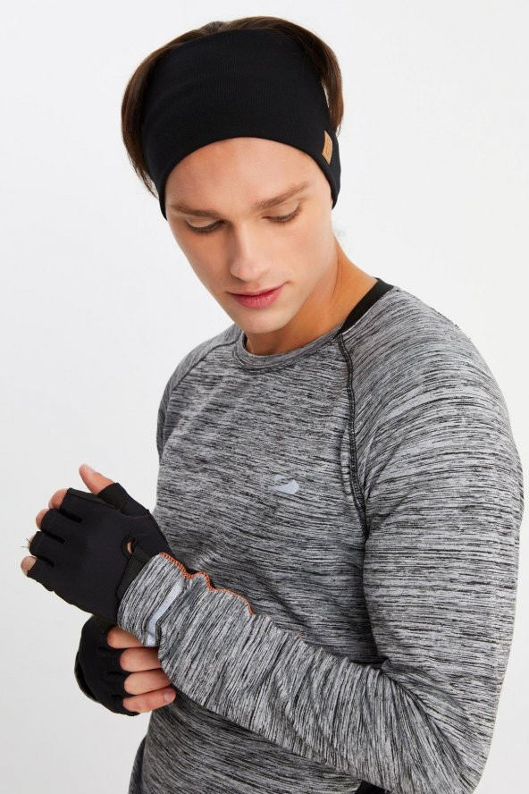 Siyah Erkek Pamuklu Termal, Kaymaz, Terletmez, Ultra Hafif, Spor Saç Bandı Bandana Buff - 2