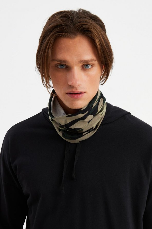 kamuflaj Erkek 4 fonksiyonlu Koruyucu  Pamuklu, Esnek, Terletmez, Bandana, Boyunluk, Buff, Maske - 4
