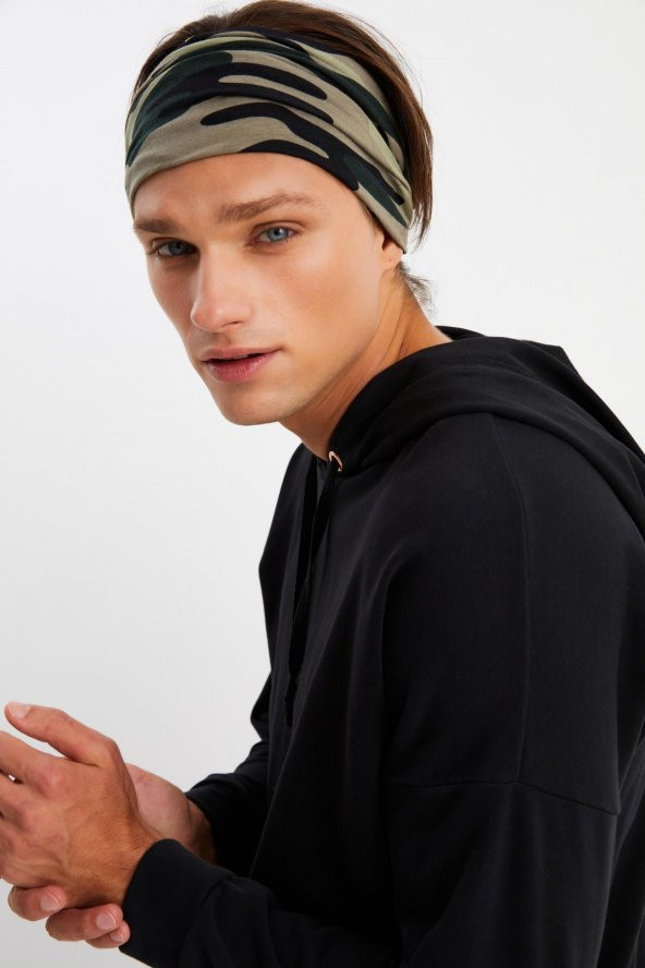 kamuflaj Erkek 4 fonksiyonlu Koruyucu Pamuklu, Esnek, Terletmez, Bandana, Boyunluk, Buff, Maske - 5