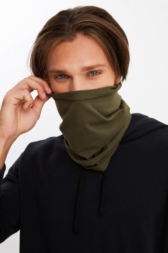 HAKİ Erkek 4 fonksiyonlu Koruyucu  Pamuklu, Esnek, Terletmez, Bandana, Boyunluk, Buff, Maske - 8
