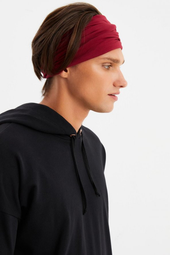 Bordo Erkek 4 fonksiyonlu Koruyucu Pamuklu, Esnek, Terletmez, Bandana, Boyunluk, Buff, Maske - 6