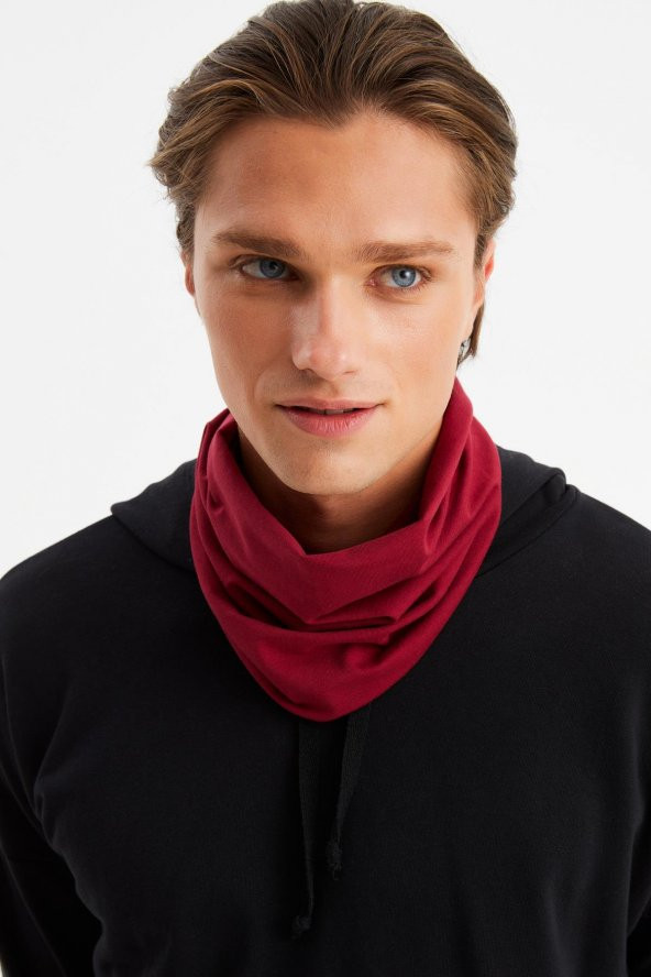 Bordo Erkek 4 fonksiyonlu Koruyucu  Pamuklu, Esnek, Terletmez, Bandana, Boyunluk, Buff, Maske - 7