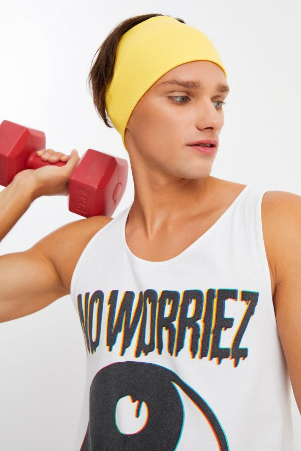 Sarı Erkek Pamuklu Kaşkorse, Kaymaz, Terletmez, Ultra Hafif, Spor Saç Bandı Bandana Buff - 5