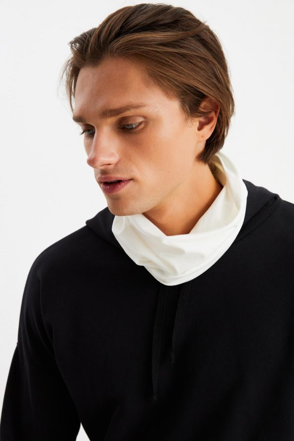 Beyaz Erkek 4 fonksiyonlu Koruyucu Pamuklu, Esnek, Terletmez, Bandana, Boyunluk, Buff, Maske - 5