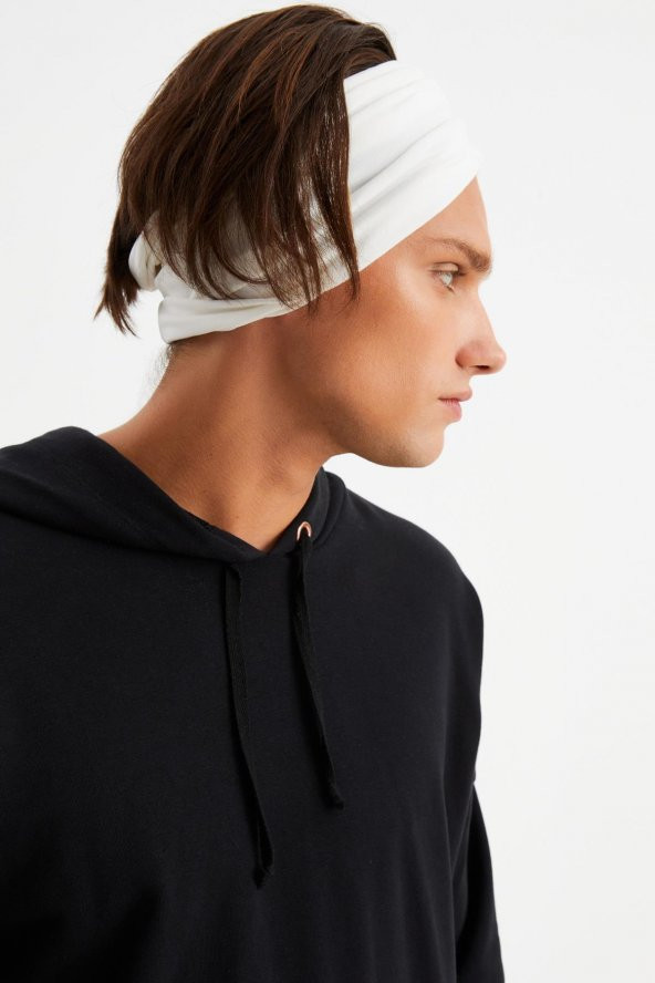 Beyaz Erkek 4 fonksiyonlu Koruyucu  Pamuklu, Esnek, Terletmez, Bandana, Boyunluk, Buff, Maske - 7