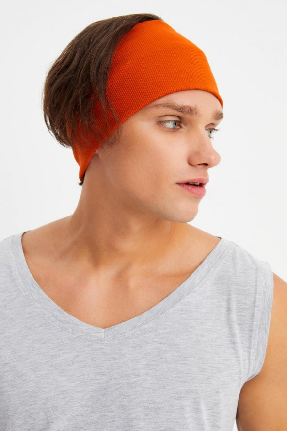 Kiremit Erkek Pamuklu Kaşkorse, Kaymaz, Terletmez, Ultra Hafif, Spor Saç Bandı Bandana Buff - 2