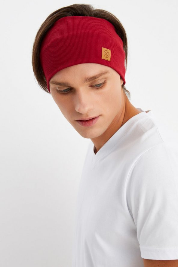 Bordo Erkek Pamuklu Kaşkorse, Kaymaz, Terletmez, Ultra Hafif, Spor Saç Bandı Bandana Buff