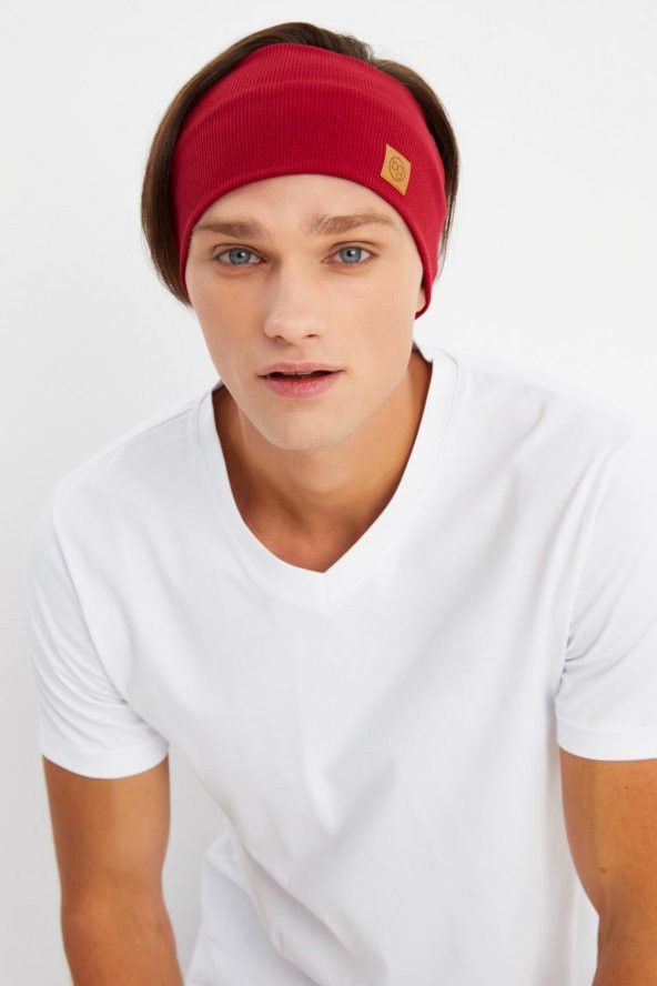 Bordo Erkek Pamuklu Kaşkorse, Kaymaz, Terletmez, Ultra Hafif, Spor Saç Bandı Bandana Buff - 2