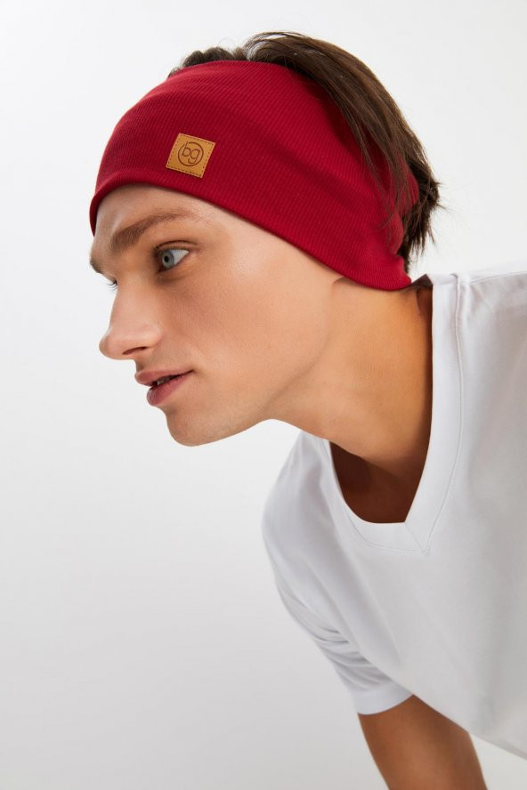 Bordo Erkek Pamuklu Kaşkorse, Kaymaz, Terletmez, Ultra Hafif, Spor Saç Bandı Bandana Buff - 3