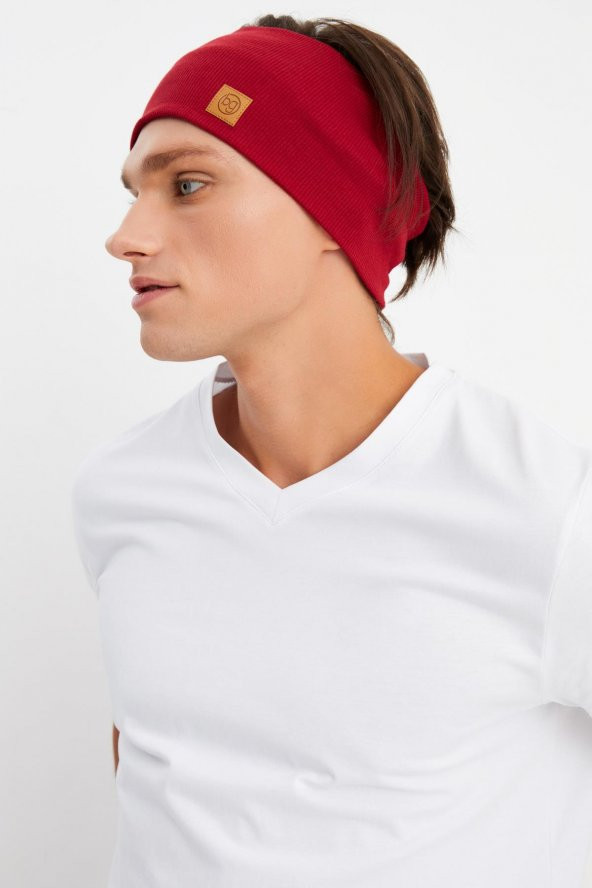 Bordo Erkek Pamuklu Kaşkorse, Kaymaz, Terletmez, Ultra Hafif, Spor Saç Bandı Bandana Buff - 4