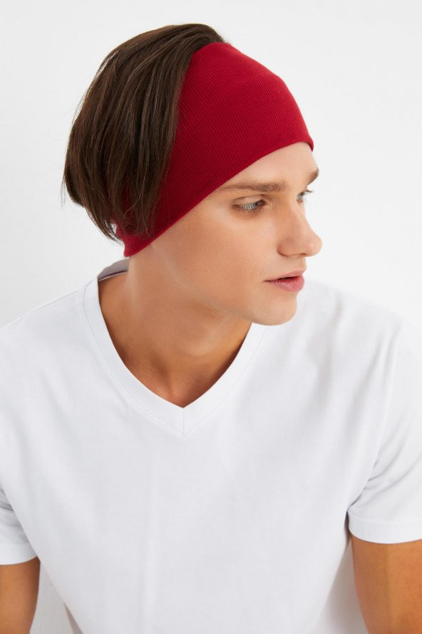 Bordo Erkek Pamuklu Kaşkorse, Kaymaz, Terletmez, Ultra Hafif, Spor Saç Bandı Bandana Buff - 5