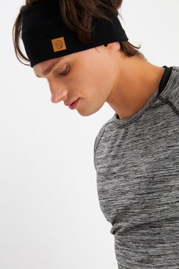 Siyah Erkek Pamuklu Kaşkorse, Kaymaz, Terletmez, Ultra Hafif, Spor Saç Bandı Bandana Buff - 3