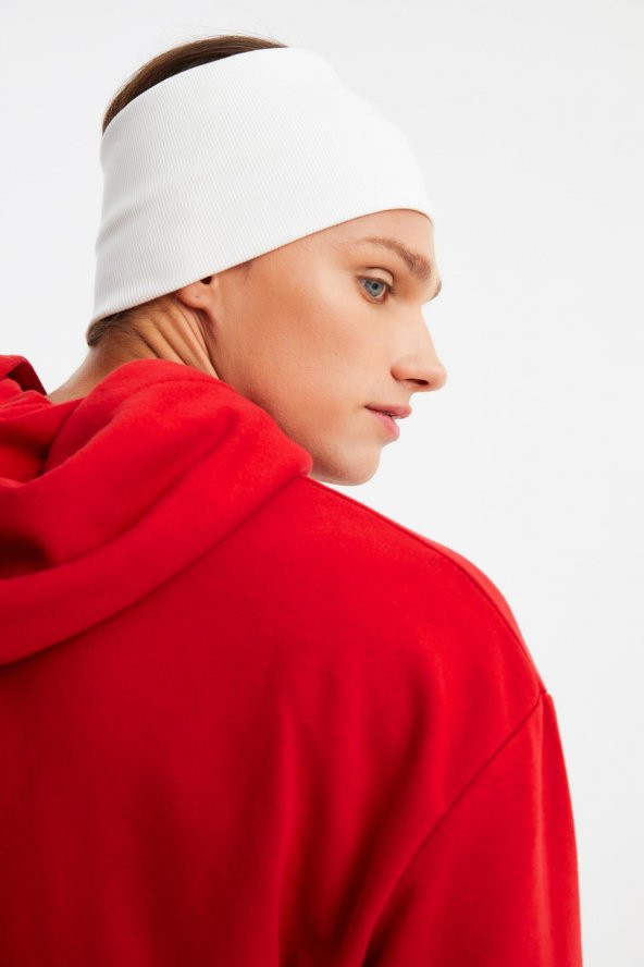 Beyaz Erkek Pamuklu Kaşkorse, Kaymaz, Terletmez, Ultra Hafif, Spor Saç Bandı Bandana Buff - 4