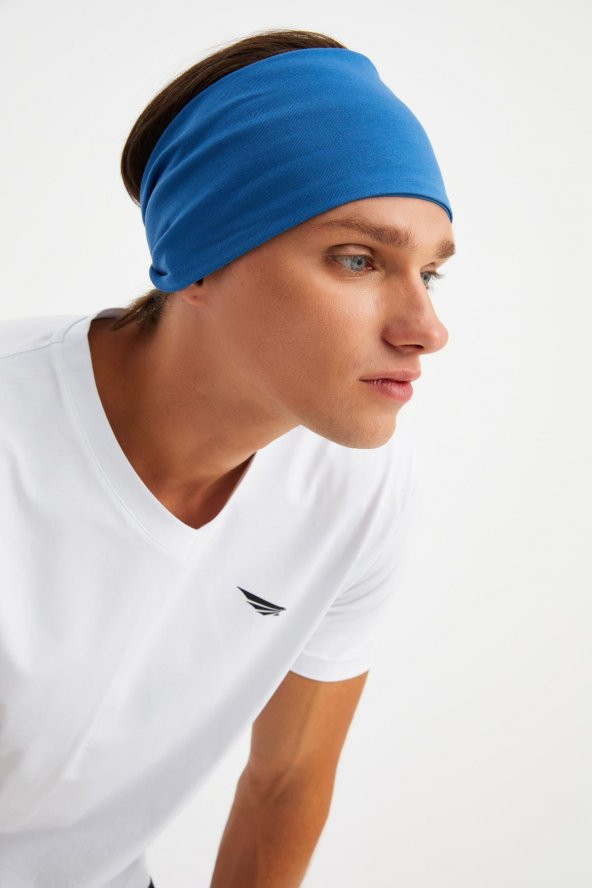 Parlament Erkek Pamuklu Penye, Kaymaz, Ultra Hafif, Spor Geniş Saç Bandı Bandana Buff - 3