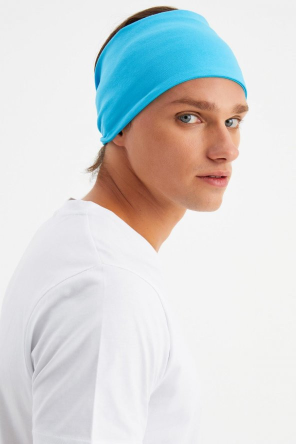 Aqua Erkek Pamuklu Penye, Kaymaz, Ultra Hafif, Spor Geniş Saç Bandı Bandana Buff