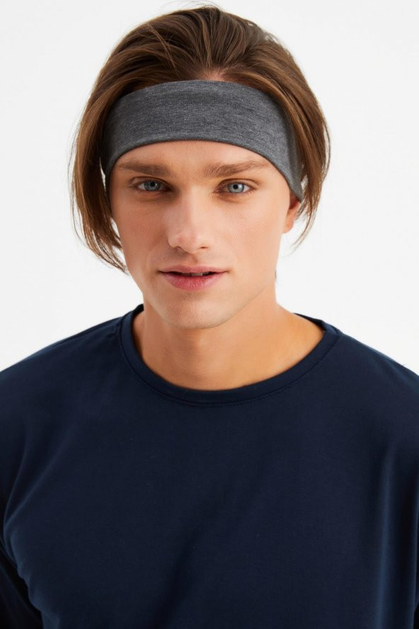 Füme Erkek Pamuklu Penye, Kaymaz, Terletmez, Ultra Hafif, Spor Saç Bandı Bandana