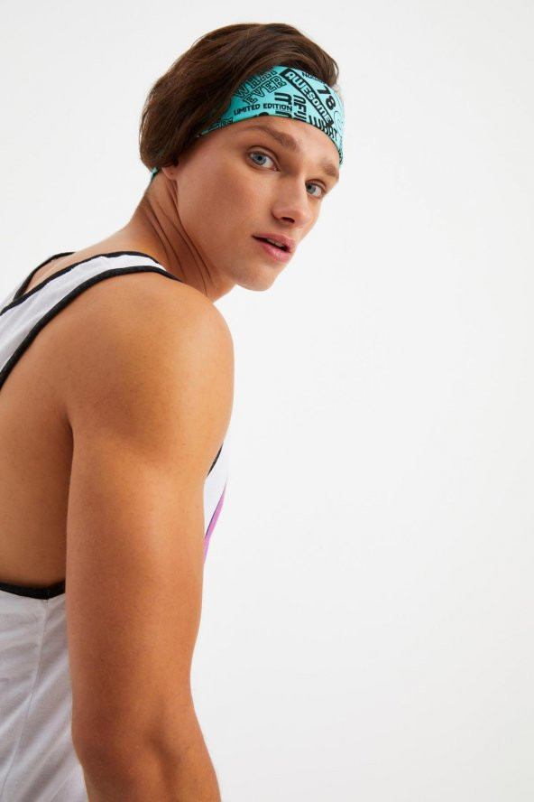 Turquaz Erkek Pamuklu Penye, Kaymaz, Terletmez, Ultra Hafif, Spor Saç Bandı Bandana - 3