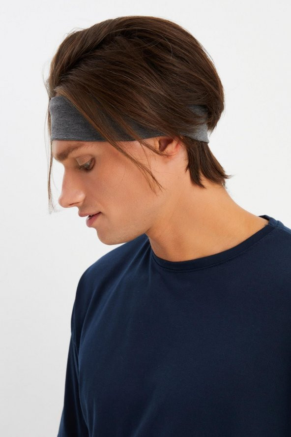 Füme Erkek Pamuklu Penye, Kaymaz, Terletmez, Ultra Hafif, Spor Saç Bandı Bandana - 4