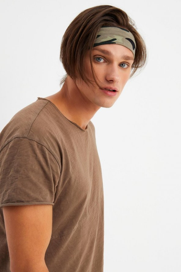 Kamuflaj Erkek Pamuklu Penye, Kaymaz, Terletmez, Ultra Hafif, Spor Saç Bandı Bandana - 6