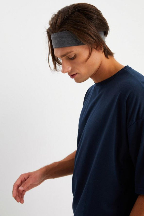 Füme Erkek Pamuklu Penye, Kaymaz, Terletmez, Ultra Hafif, Spor Saç Bandı Bandana - 6