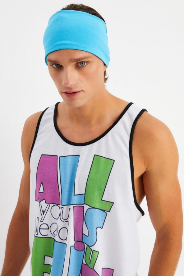Aqua Erkek Pamuklu Penye, Kaymaz, Ultra Hafif, Spor Geniş Saç Bandı Bandana Buff - 7
