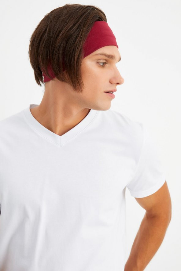 Bordo Erkek Pamuklu Penye, Kaymaz, Terletmez, Ultra Hafif, Spor Saç Bandı Bandana - 7