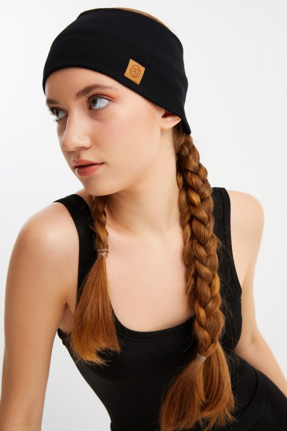 Siyah-Beyaz 2^li Pamuklu Kaşkorse, Kaymaz, Terletmez, Ultra Hafif, Spor Saç Bandı Bandana Buff - 7
