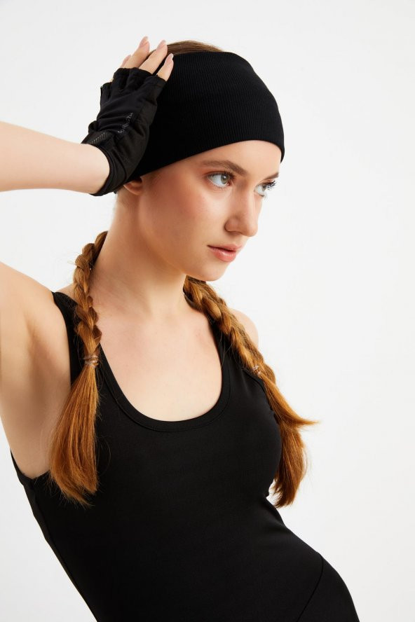 Siyah-Beyaz 2^li Pamuklu Kaşkorse, Kaymaz, Terletmez, Ultra Hafif, Spor Saç Bandı Bandana Buff - 8