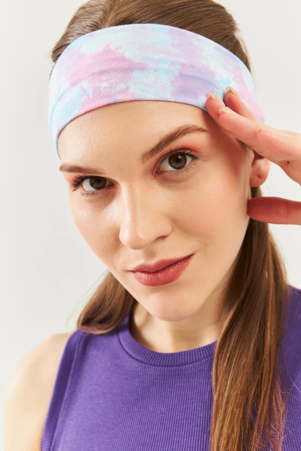 Batik Aqua Kadın Pamuklu Penye, Kaymaz, Terletmez, Ultra Hafif, Spor Saç Bandı Bandana Trendy Renkler - 2