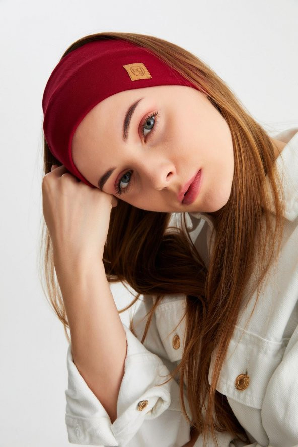 Bordo Kadın Pamuklu Termal, Kaymaz, Terletmez, Ultra Hafif, Spor Saç Bandı Bandana Buff - 2