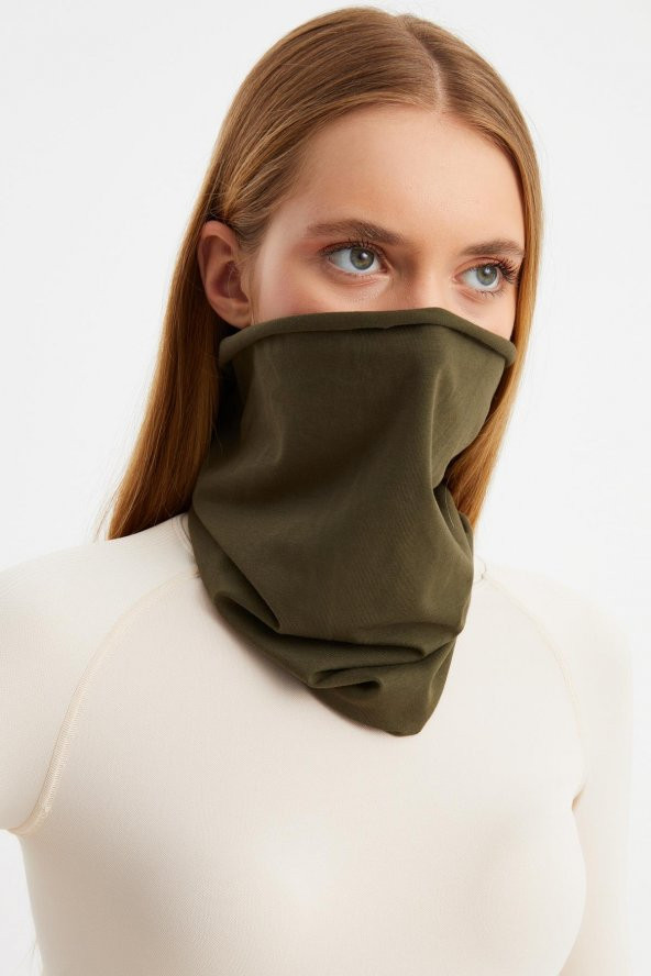 HAKİ Kadın 4 fonksiyonlu Koruyucu, Pamuklu, Esnek, Terletmez, Bandana, Boyunluk, Buff, Maske - 4