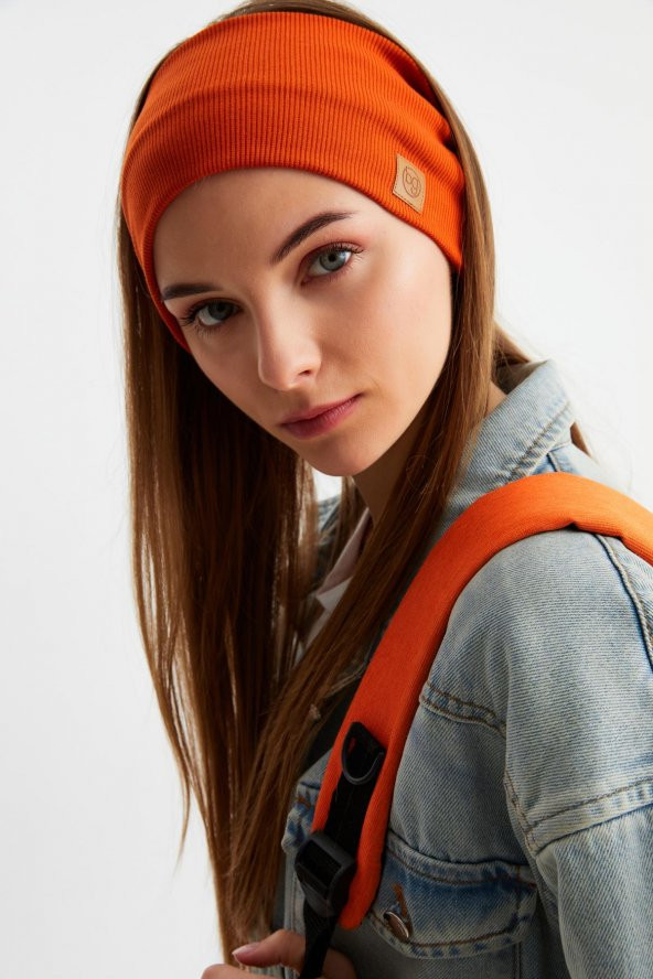 Kiremit Kadın Pamuklu Kaşkorse, Kaymaz, Terletmez, Ultra Hafif, Spor Saç Bandı Bandana Buff ürün görseli 1